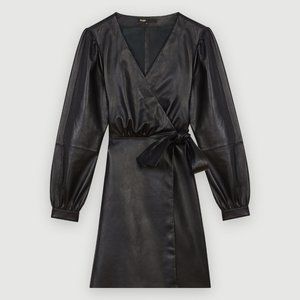 NEW WITH TAGS - Maje Leather Wrap Dress